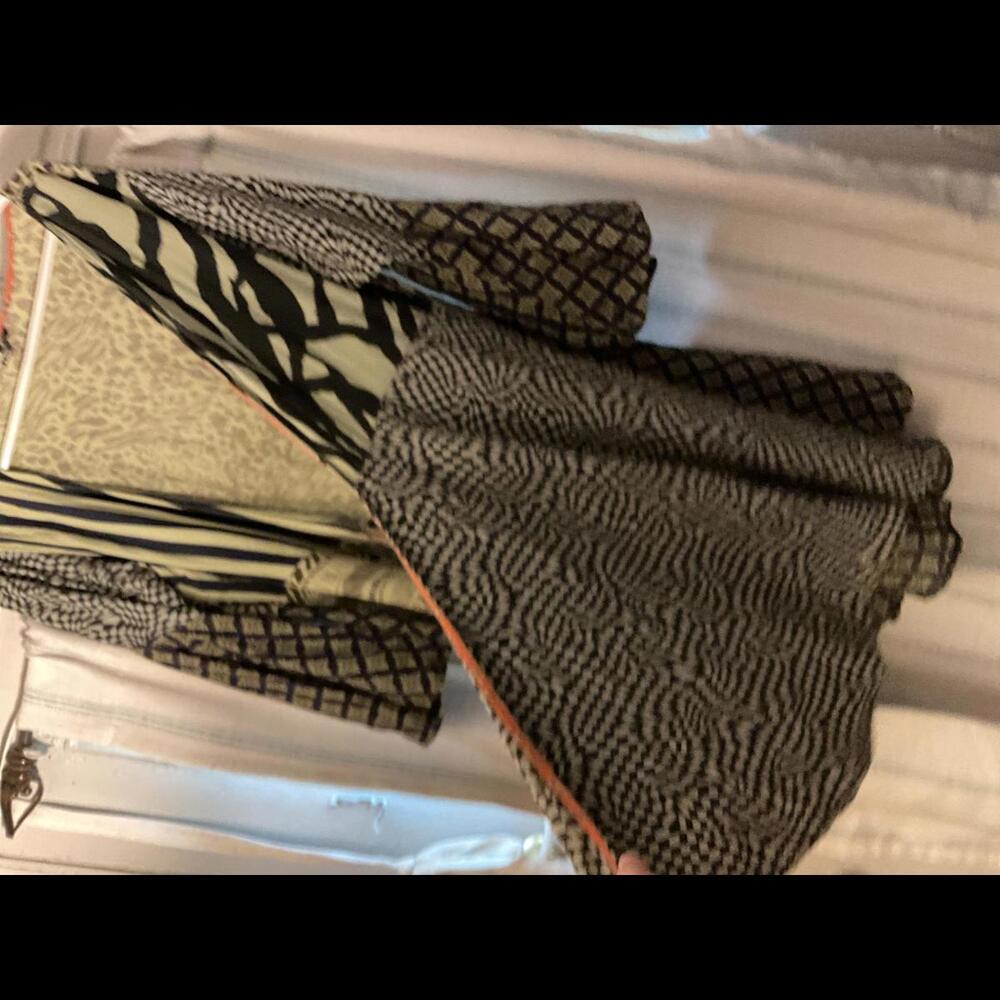 Sacred Threads Mixed Fabric Greens And Black Kimo… - image 3